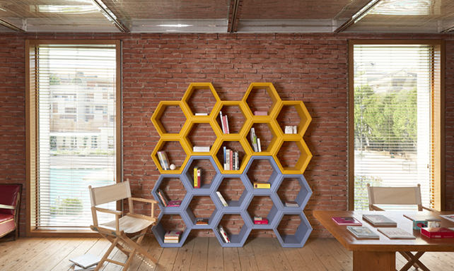 Hexa Light Modular Bookcase | Slide Design