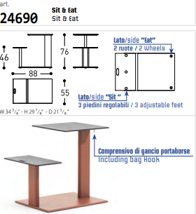 Plinto Sit & Eat Table with Integrated Seat | Designed by Toso | Varaschin