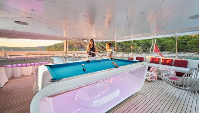 Gyroscopic Blacklight Billiard Table Boat | Billards Toulet