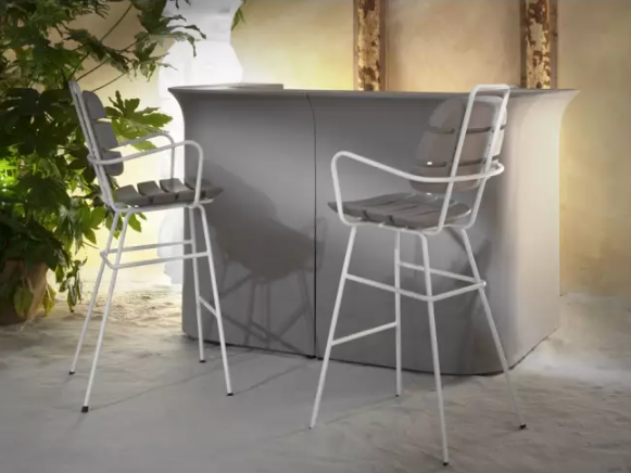 Ribs UP Barstool with Armrest | Slide Design