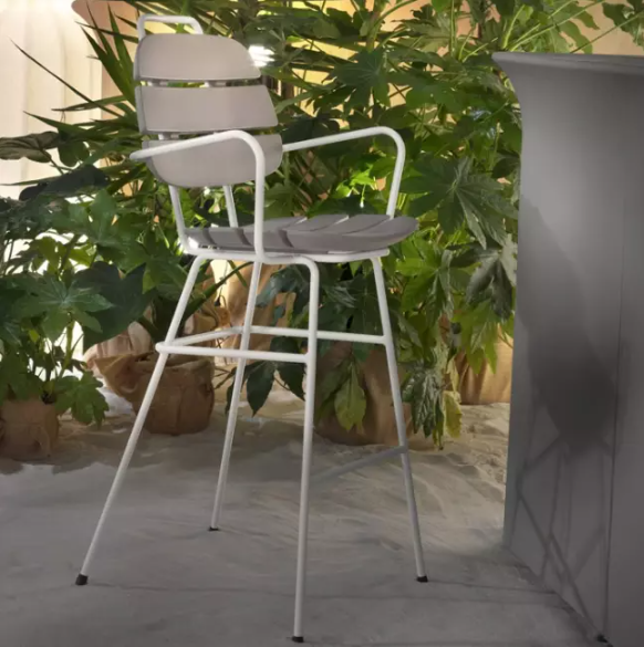 Ribs UP Barstool with Armrest | Slide Design