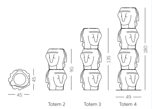 Threebù Totem Floor Lamp by Marcantonio | Slide Design