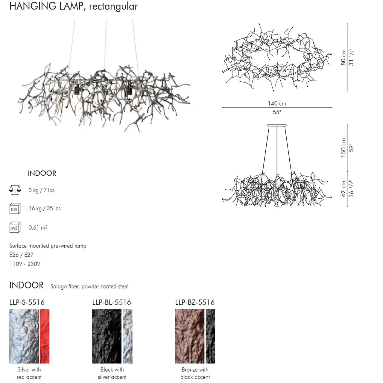 Little People Rectangular Hanging Lamp | Little People Collection | Kenneth Cobonpue