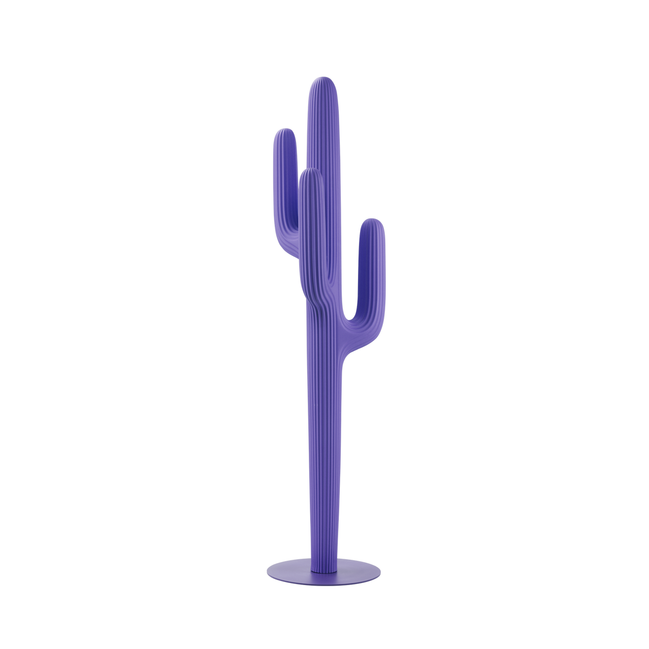 Blue Violet cactus‑inspired Saguaro Coat Rack by Qeeboo, sculptural design object with smooth contemporary finish.