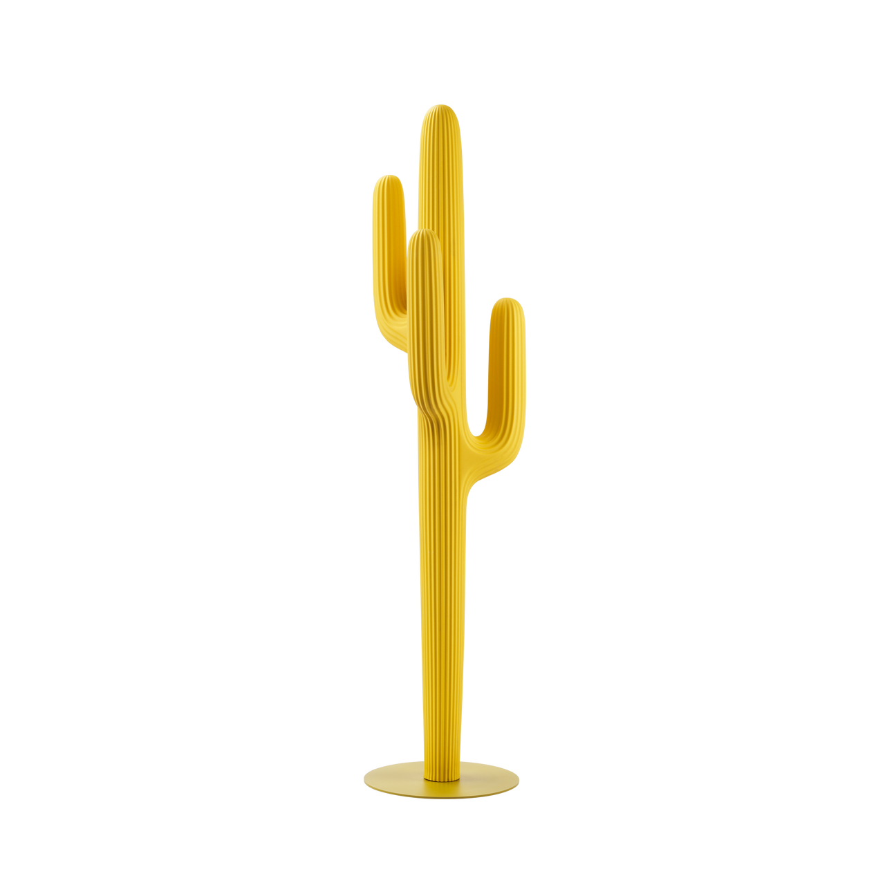 Yellow Saguaro Coat Rack by Stefano Giovannoni, cactus‑shaped designer coat rack with bold contemporary silhouette.