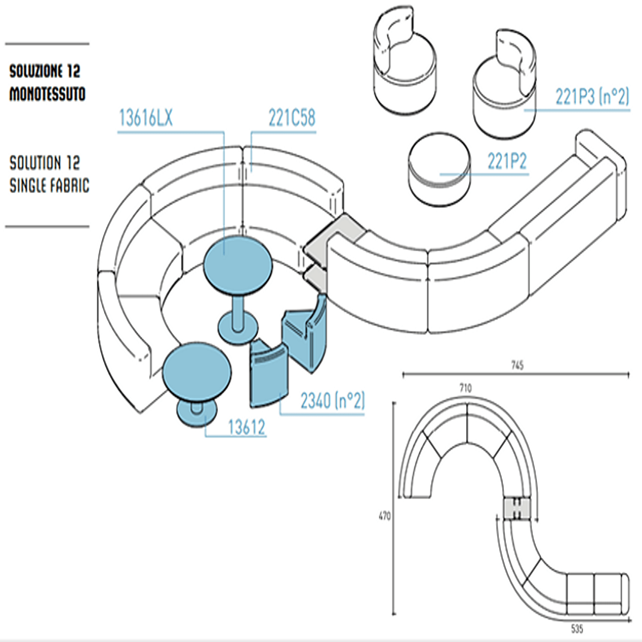 Belt Modular Sofa Solution 12 | Varaschin