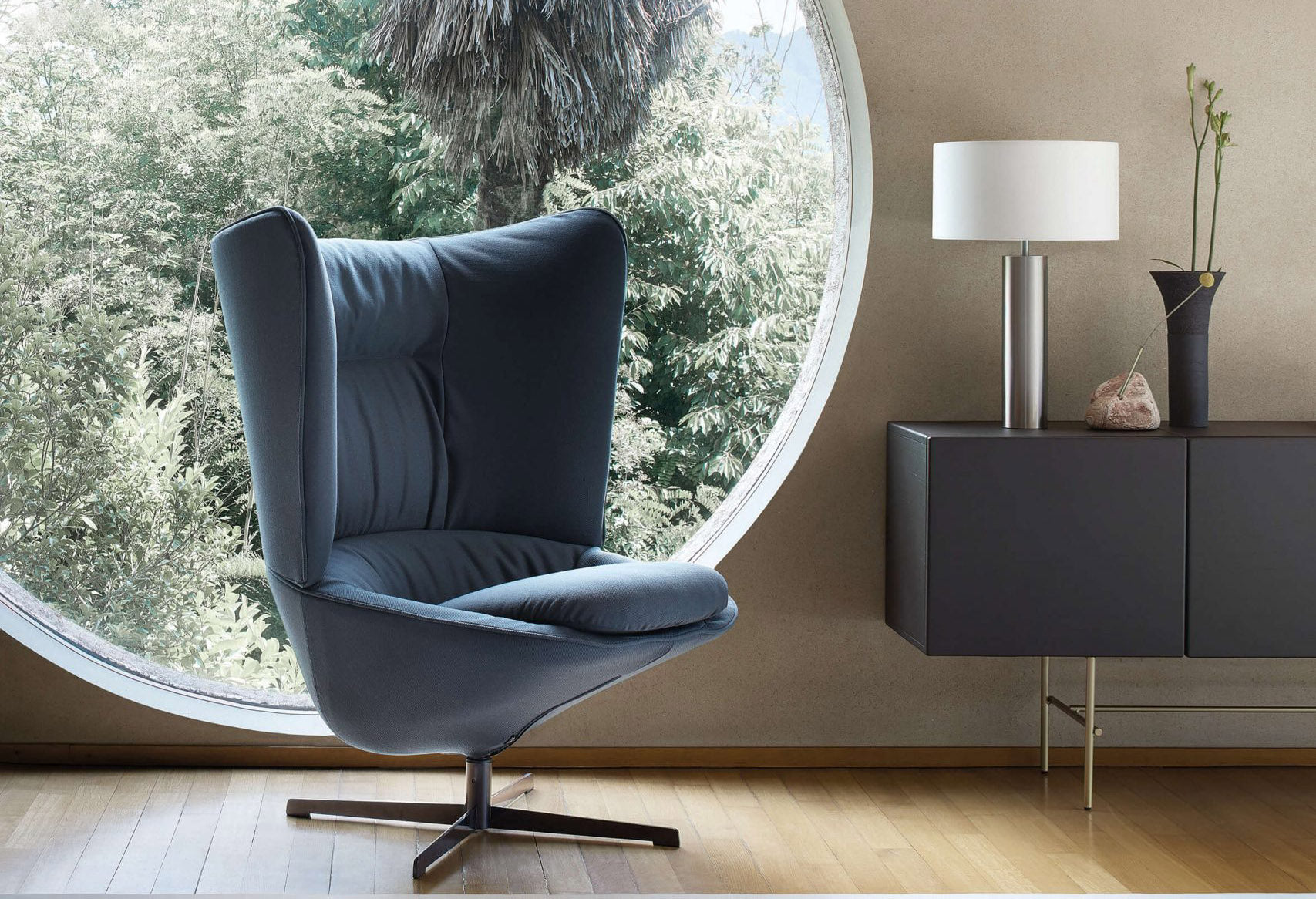 Ladle Swivel Armchair High Back | Designed by Luca Nichetto | Arflex