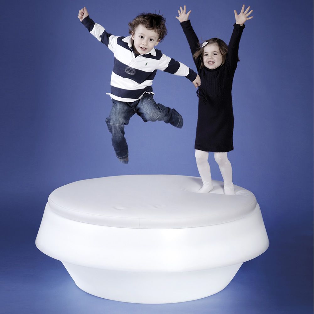 Giò Round Pouf with Light | Illuminated Furniture | Designed by Giò Colonna Romano | Slide Design