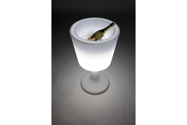 White Cylindrical Led Ice Bucket