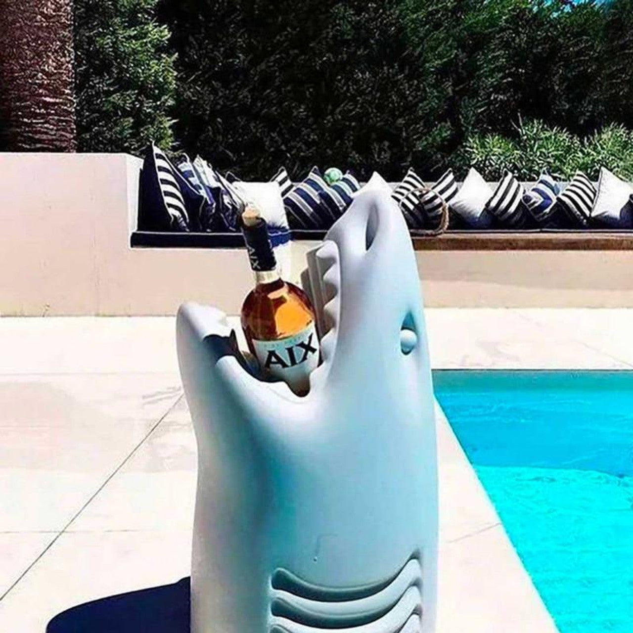 Killer Chmapagne Cooler by Qeeboo shaped like a shark