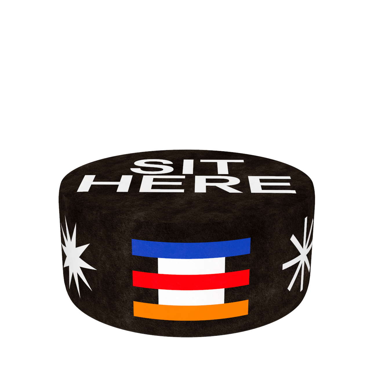 Sit Here Black L Pouf | Designed by Marco Oggian | Qeeboo