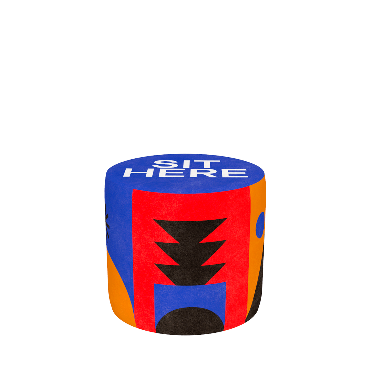 Sit Here Blue Denim S Pouf | Designed by Oggian | Qeeboo