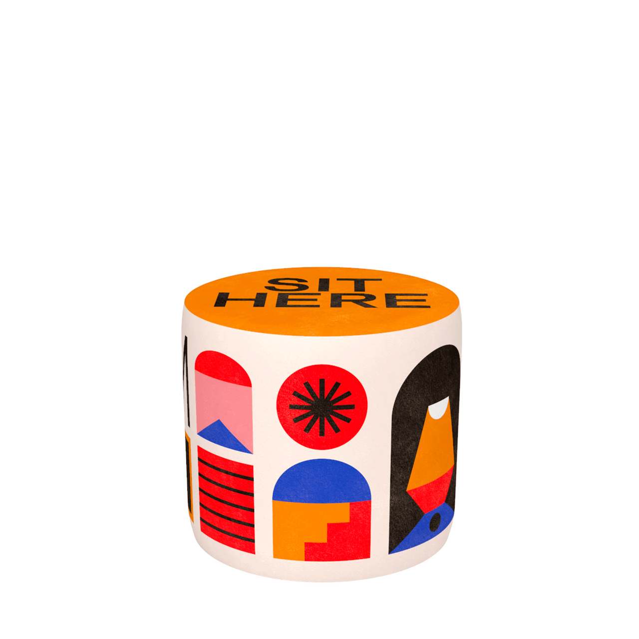 Sit Here Orange S Pouf | Designed by Marco Oggian | Qeeboo