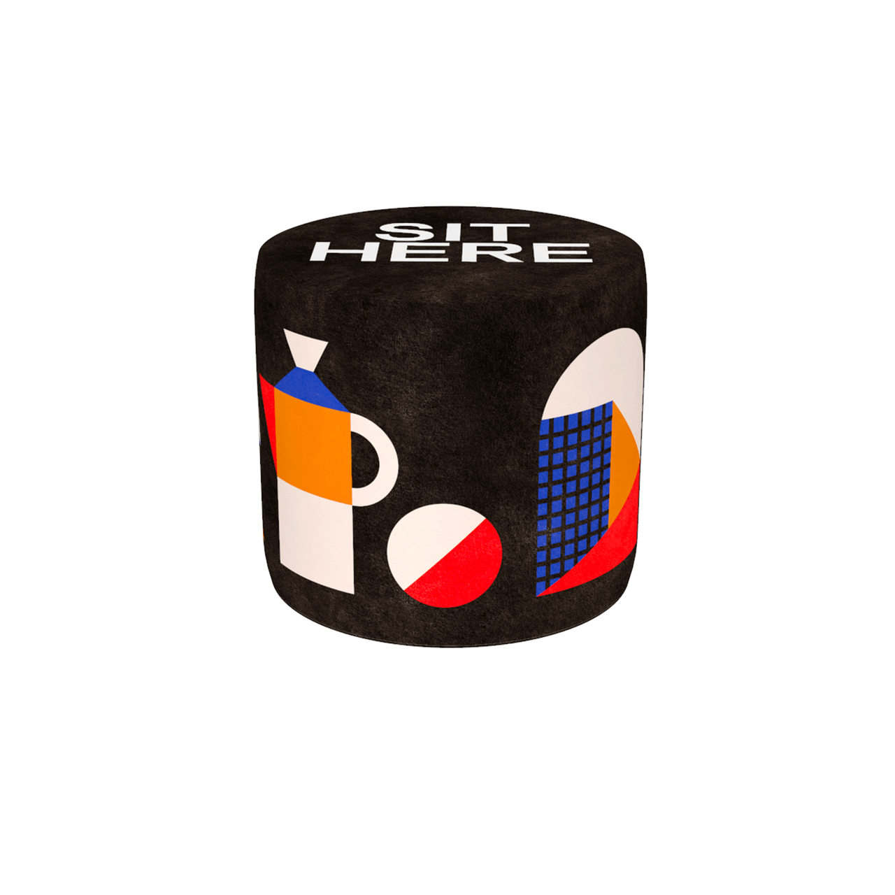 Sit Here Black S Pouf | Designed by Marco Oggian | Qeeboo