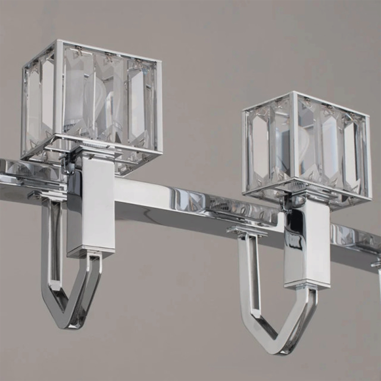Modern wall light with crystal glass shades
