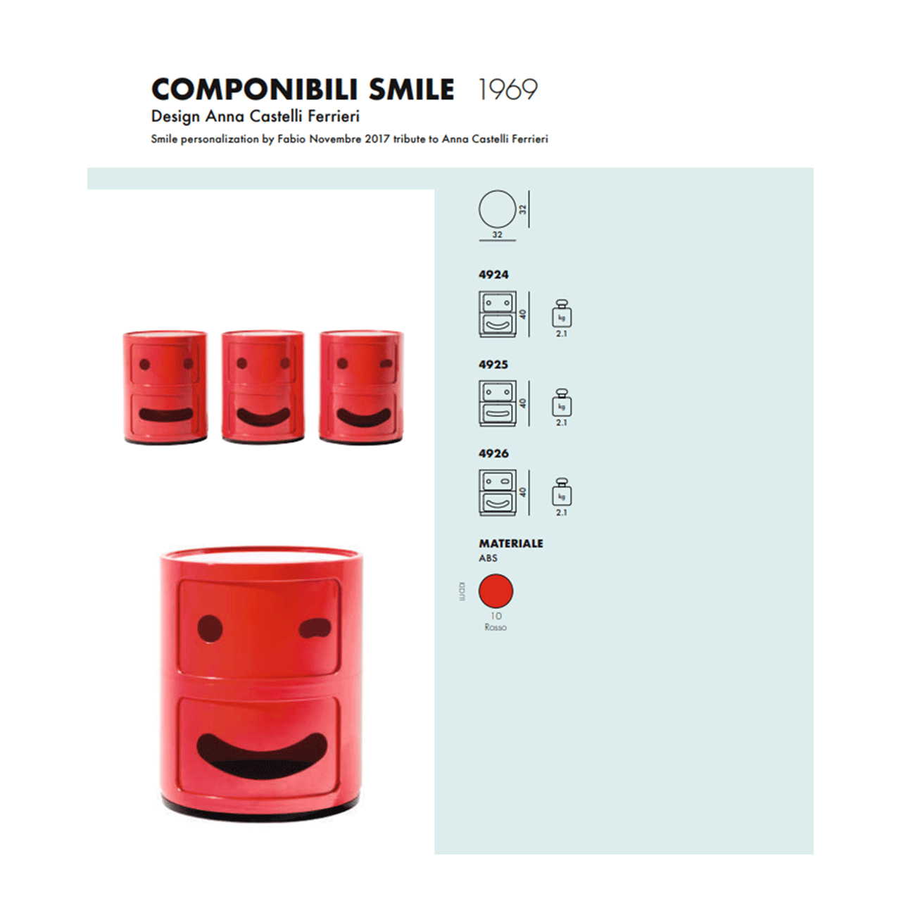 Componibili Smile  Storage Container Kartell