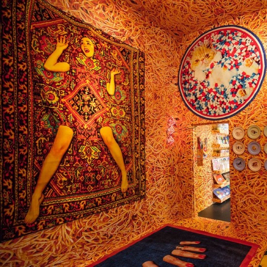 Lady On Carpet Rectangular Rug | Designed by Toiletpaper Home | Seletti