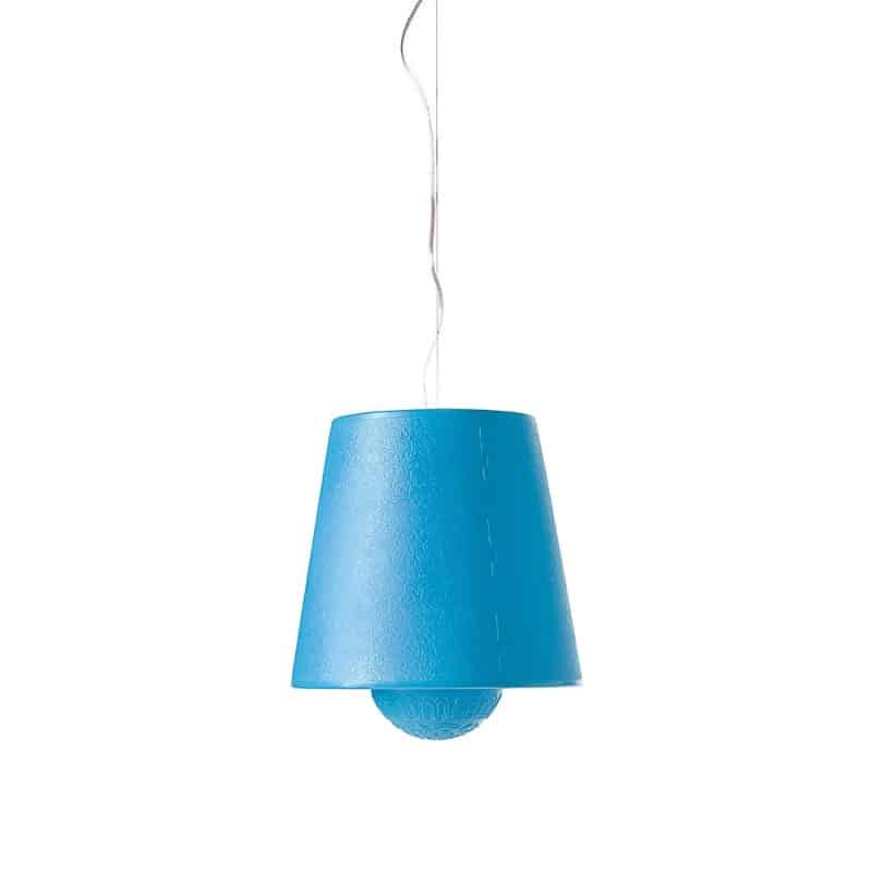 A blue pendant lamp